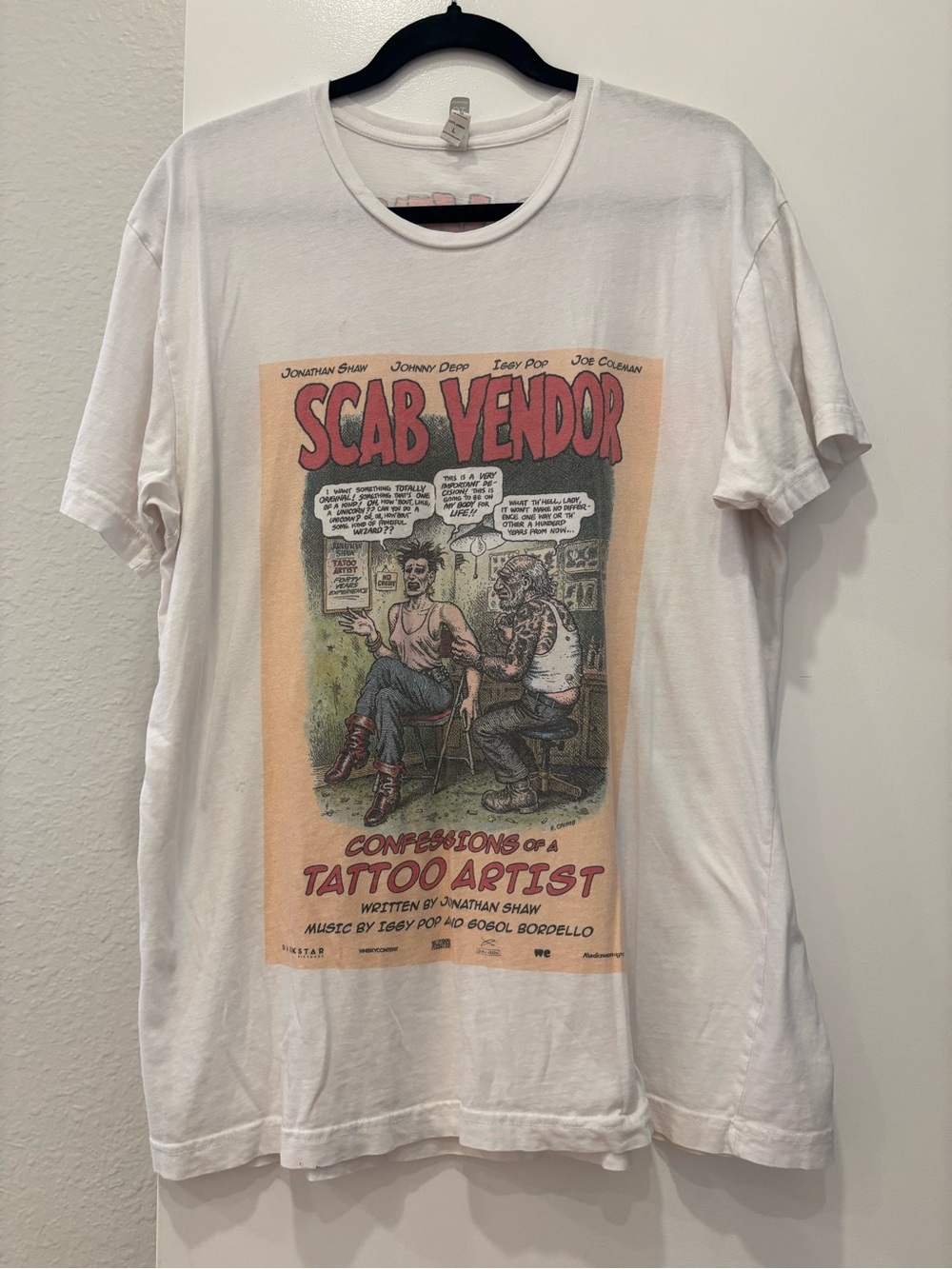 Johnny Depp Johnathon Shaw Heritage White Scab Vendor Movie Graphic Tee